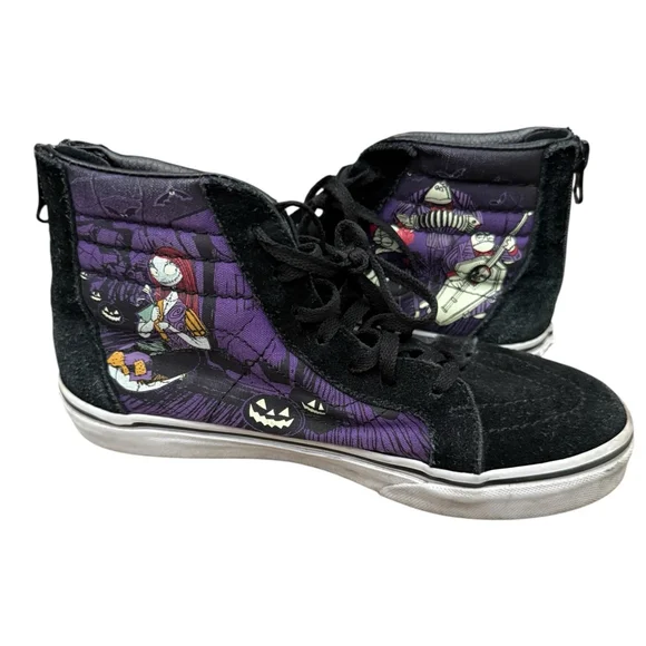 Vans x Disney Nightmare Before Christmas High Top Sneakers Kids 4 Jack Skellingt - Picture 2 of 10